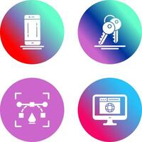 Mobile and key Icon vector