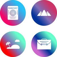 Passport and Mountain Icon vector