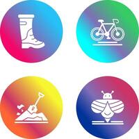 Rain Boots and Cycling Icon vector