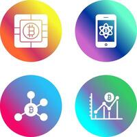 Bitcoin Chip and Mobile Icon vector