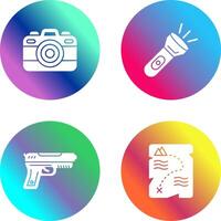Camera and Flash Light Icon vector