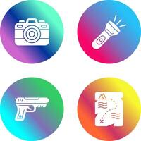 Camera and Flash Light Icon vector