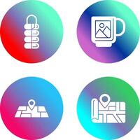 Sleeping Bag and Mug Icon vector