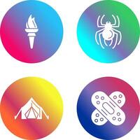 Torch and Spider Icon vector