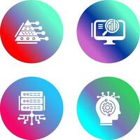 Pyramid Graph and Search Icon vector