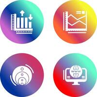 Spline Chart and Bar Graph Icon vector