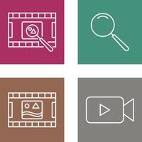 find pictures and magnifier Icon vector