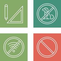 drawing tools and no pets Icon vector