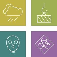 rain and heavy machinery Icon vector