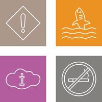 caution sign and dangerous shark Icon vector