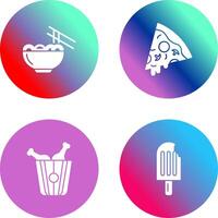 Chinese food and Pizza Icon vector