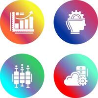 Growth Chart and Machine Learning Icon vector