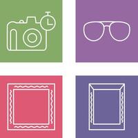 glasses and timer on camera Icon vector