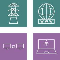 tower and world wide web Icon vector