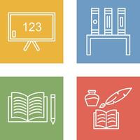 Classroom Board and Bookstand Icon vector