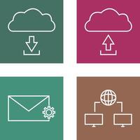 download from cloud upload to cloud Icon vector