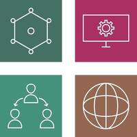 nodes and network setting Icon vector