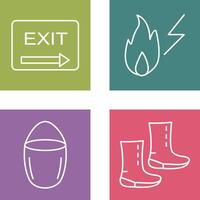 exit and electricity fire Icon vector