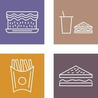 cream cake and lunch bistro Icon vector