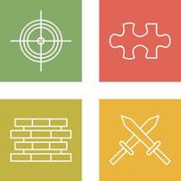 Target and Puzzle Piece Icon vector