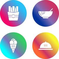 Soup and Fries Icon vector