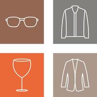 lentes y chaqueta icono vector