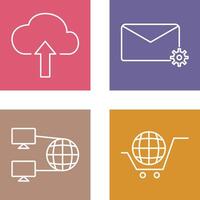 Upload to Cloud and Message Settings Icon vector