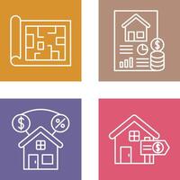 Blueprint and loan Icon vector