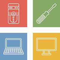 Cpu and Screw driver Icon vector