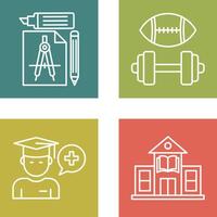 Study Tools and Sport Faculty Icon vector