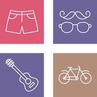 hipster estilo y pantalones cortos icono vector