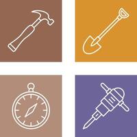 Shovel and Nail Icon vector