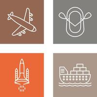 Landing Airplane and Dinghy Icon vector