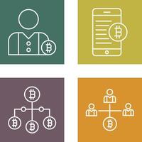 User and Bitcoin Mobile Icon vector