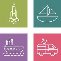 Rocket and Small Yacht Icon vector