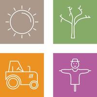 Sun and Tree Icon vector