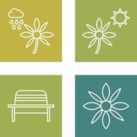 Flower with rain and Flower Icon vector