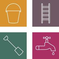 Water Bucket and Ladder Icon vector