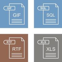 GIF and SQL Icon vector