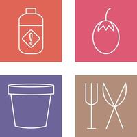 Vegetable plant and Pesticide Icon vector