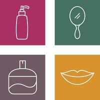 cosmético producto y espejo icono vector