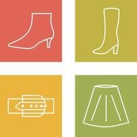 Boots with Heels and Long Boats Icon vector