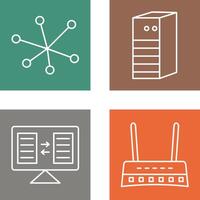 Internet and Server Network Icon vector