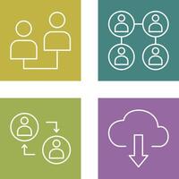 Connected Profiles and relation Icon vector