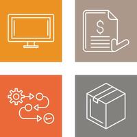 Monitor and Invoice Icon vector