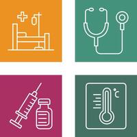 Stethoscope and Hospital Icon vector