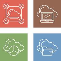 Network and Laptop Icon vector