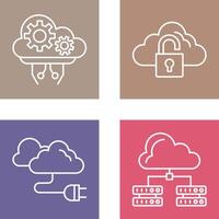 Cloud Comuting and Lock Icon vector