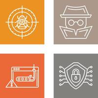 Bug Target and Hacker Icon vector