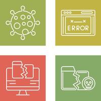 virus y error código icono vector